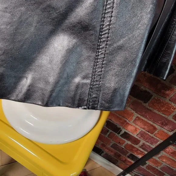 ZARA BASIC Leather Jacket | Black Leather Jacket Size S - Picture 3 of 4